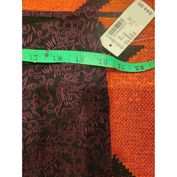 Counterparts Women's Size 16 Average Purple Floral Jacquard Stretch Pants - Picture 4 of 9